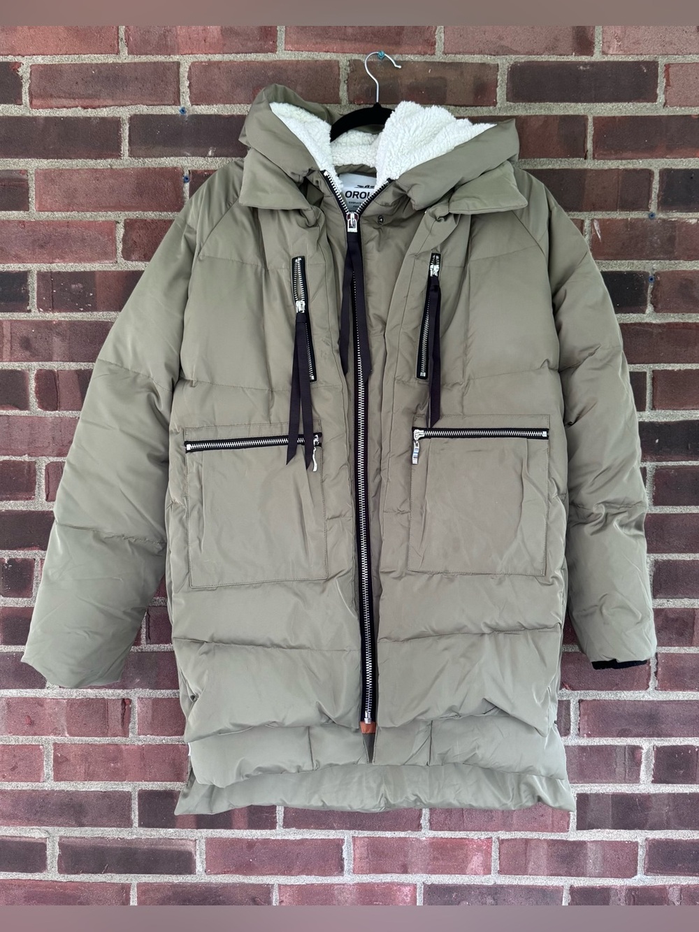 Orolay Amazon Coat 092 Universe Thickened Down Jacket Womens L Olive 90% Down